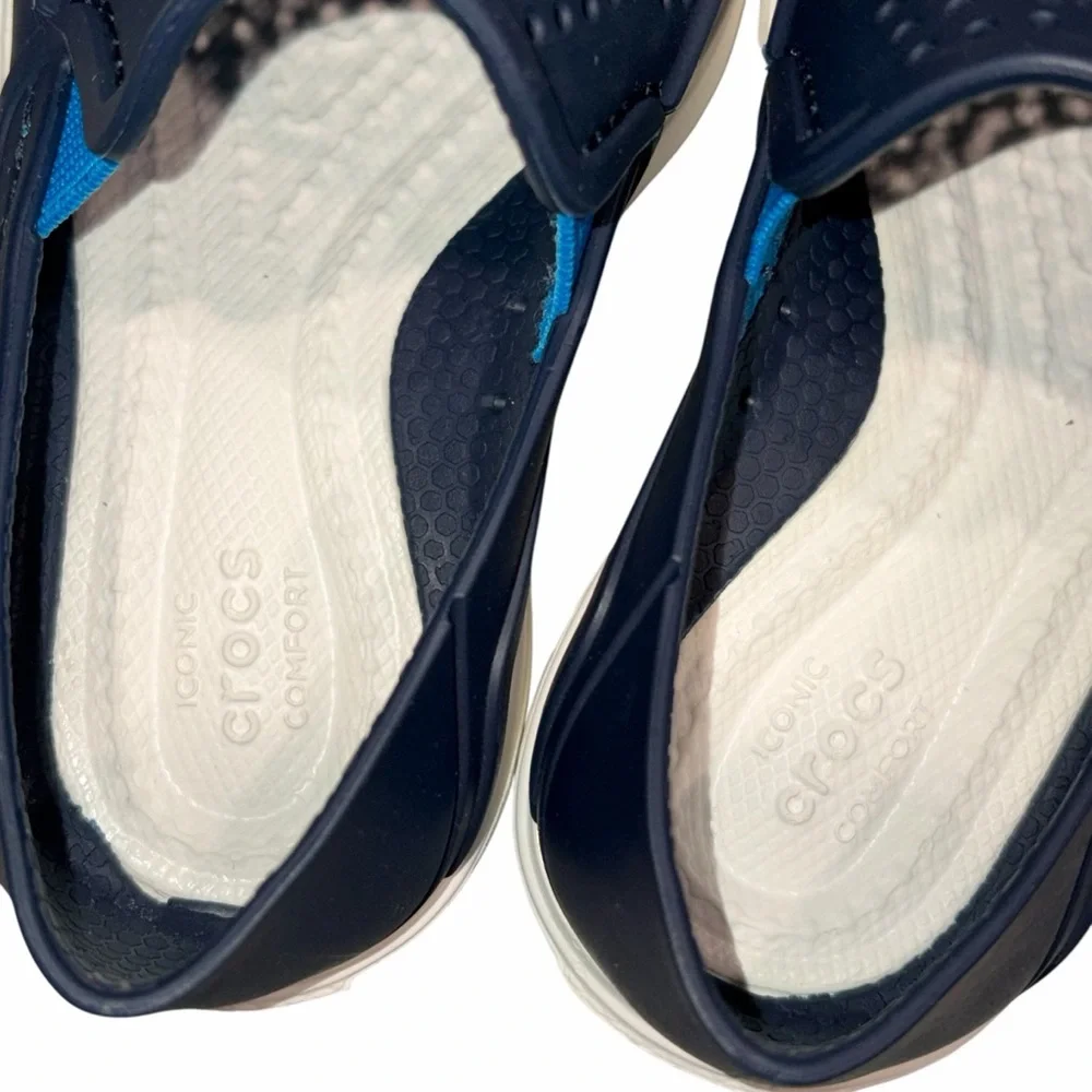 Crocs Citilane Navy Blue Roka Slip On Flats Sneakers Water Boat Shoes size 7